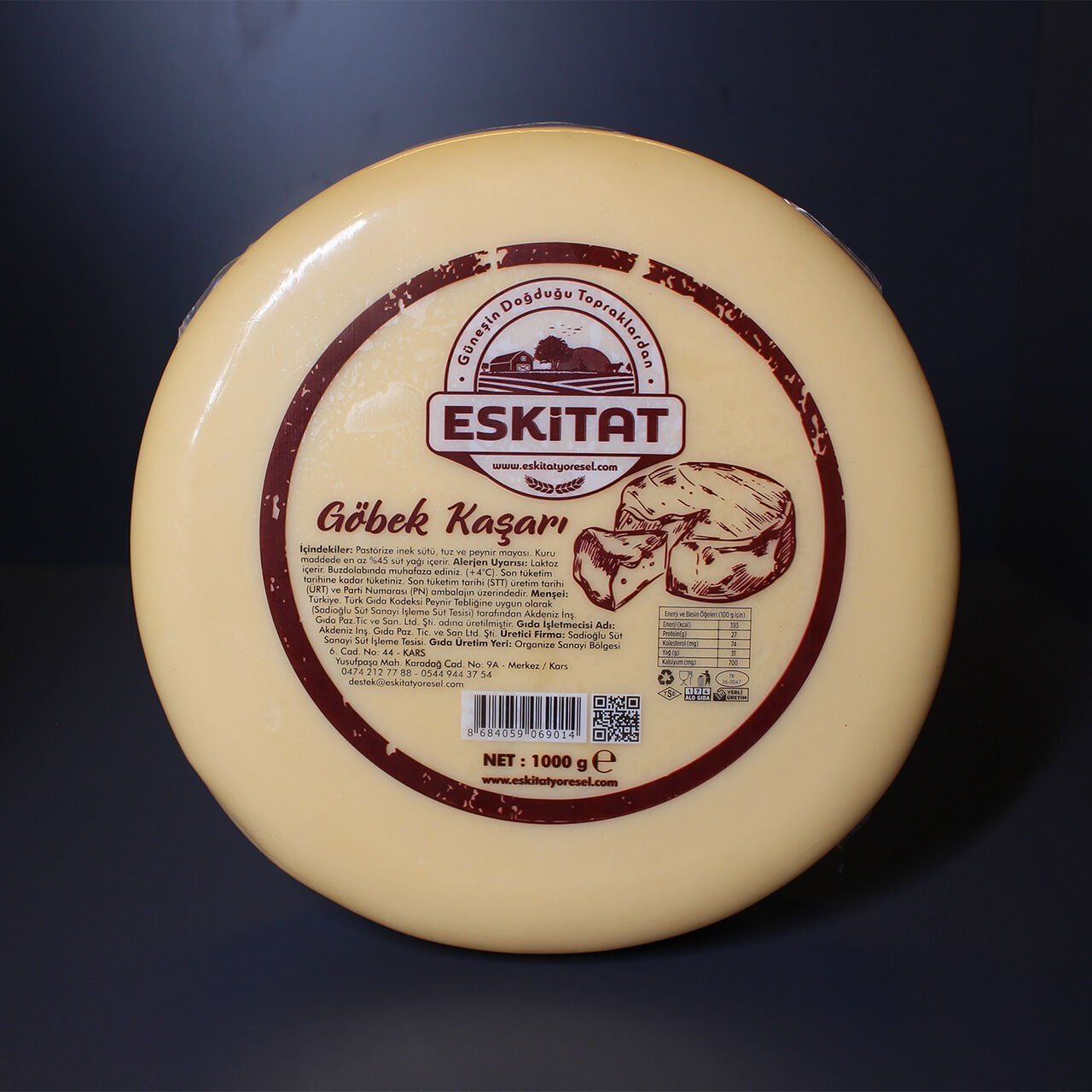 Göbek Kaşarı 500 Gr (Malakan Peyniri)